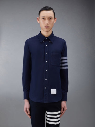 THOM BROWNE FLANNEL 4-BAR SHIRT -Â NAVY