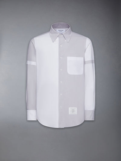 THOM BROWNE FUNMIX ARMBAND SHIRT -Â MED GREY