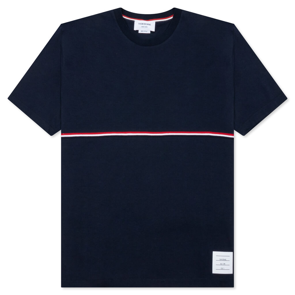 Thom Browne Midweight Jersey Stripe S/S Tee - Navy
