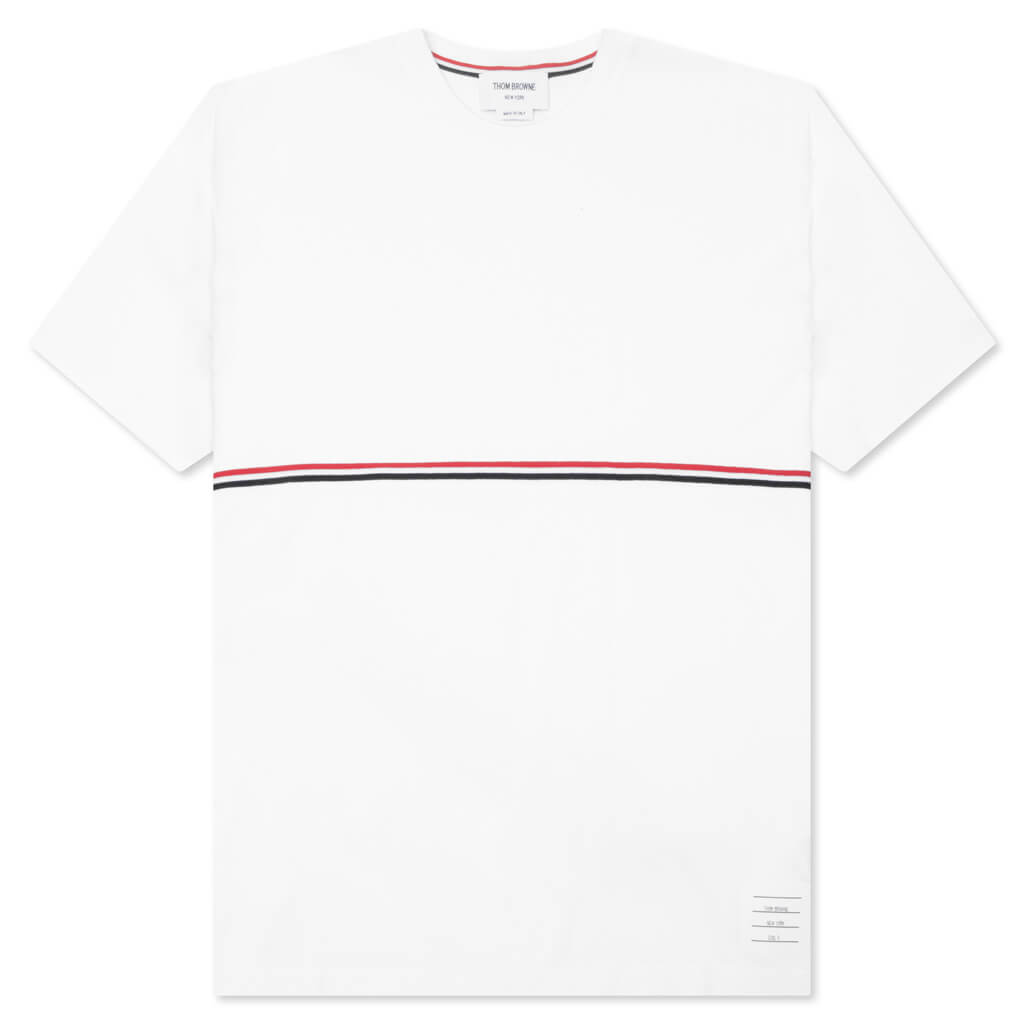 Thom Browne Midweight Jersey Stripe S/S Tee - White