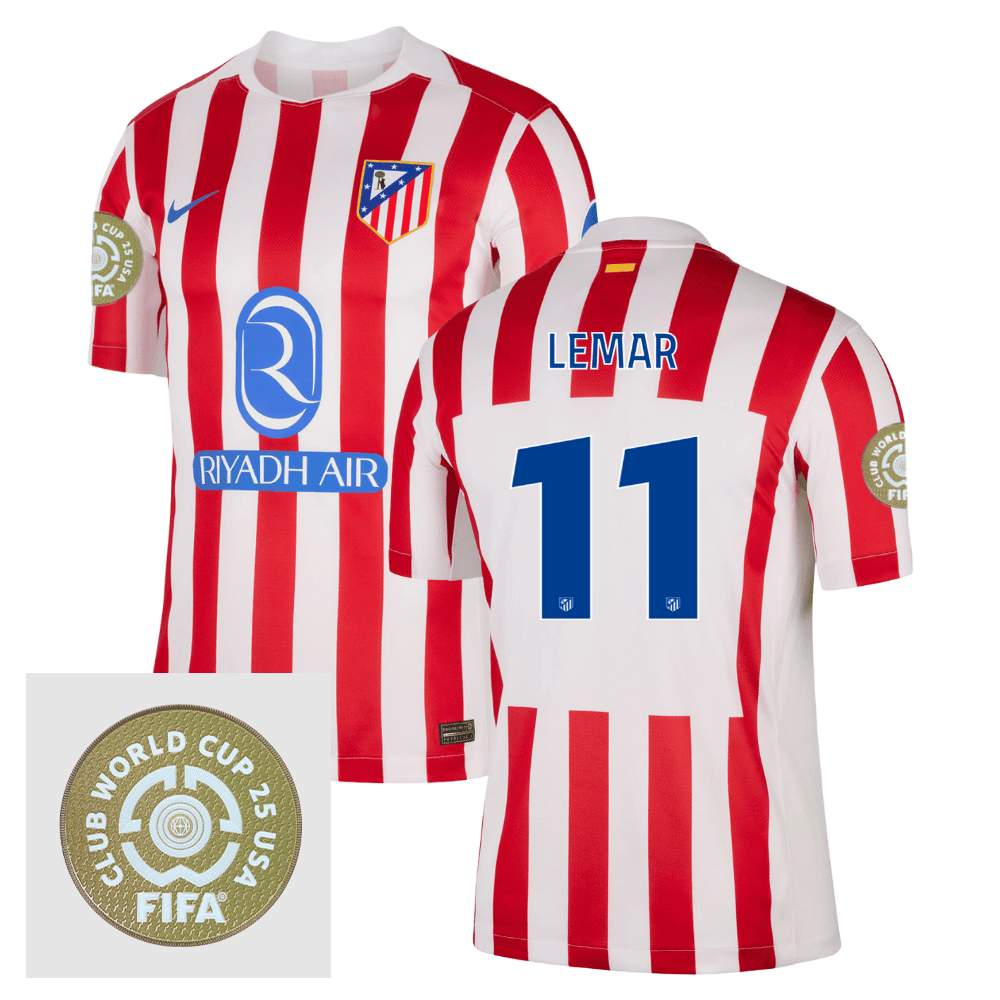 Thomas Lemar 11 Atltico de Madrid 2025/26 FIFA Club World Cup 25 USA Patch Home Men Jersey - White/Red