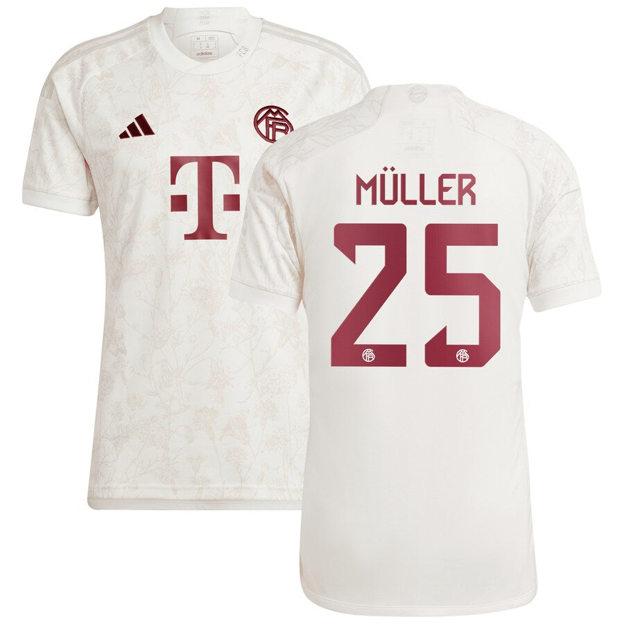Thomas Muller Bayern Munich adidas 2023/24 Third Jersey - White
