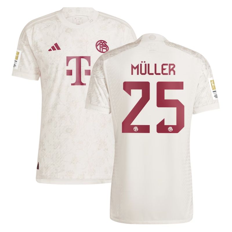 Thomas Muller Bayern Munich Shirt 2023/24 Third Jersey - White