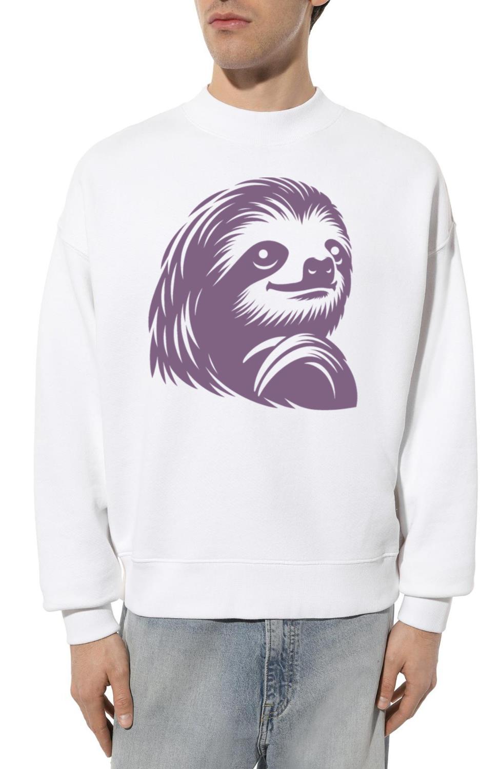 Thoughtful sloth face portrait silhouette_1 - Unisex Sweatshirt