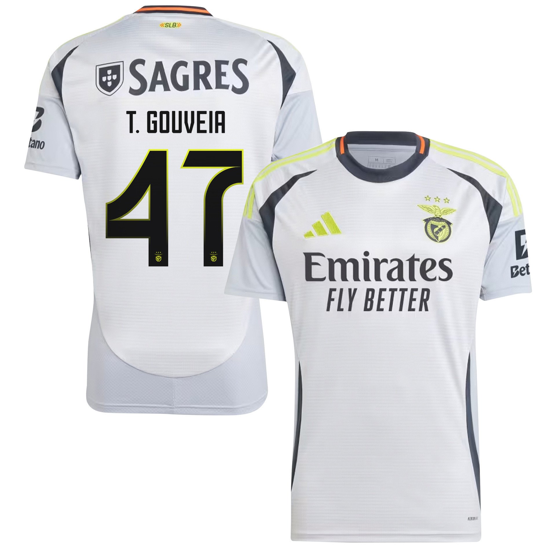 Tiago Gouveia 47 S.L. Benfica 2024/25 Third Men Jersey - White