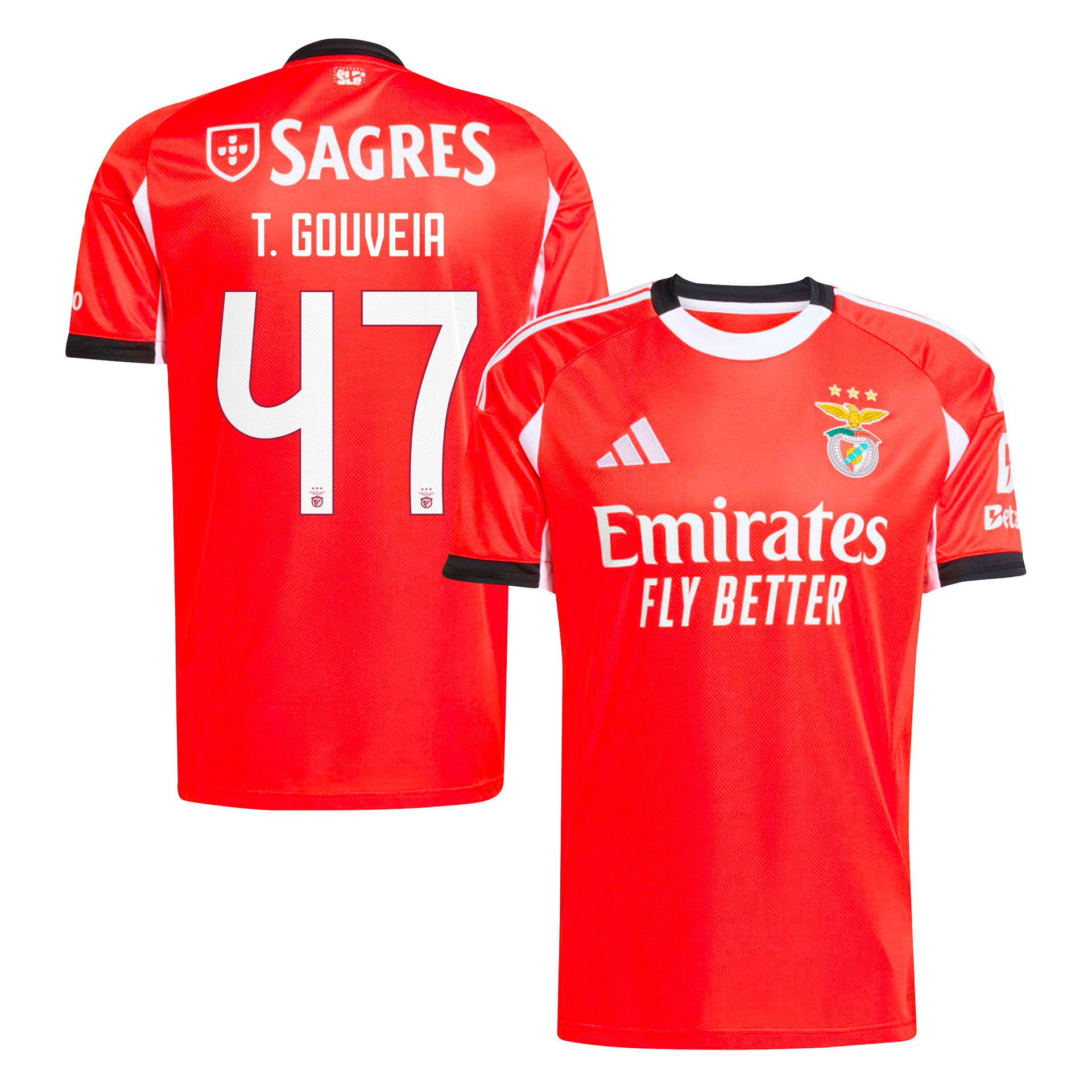 Tiago Gouveia 47 SL Benfica 2025/26 Home Men Jersey - Red