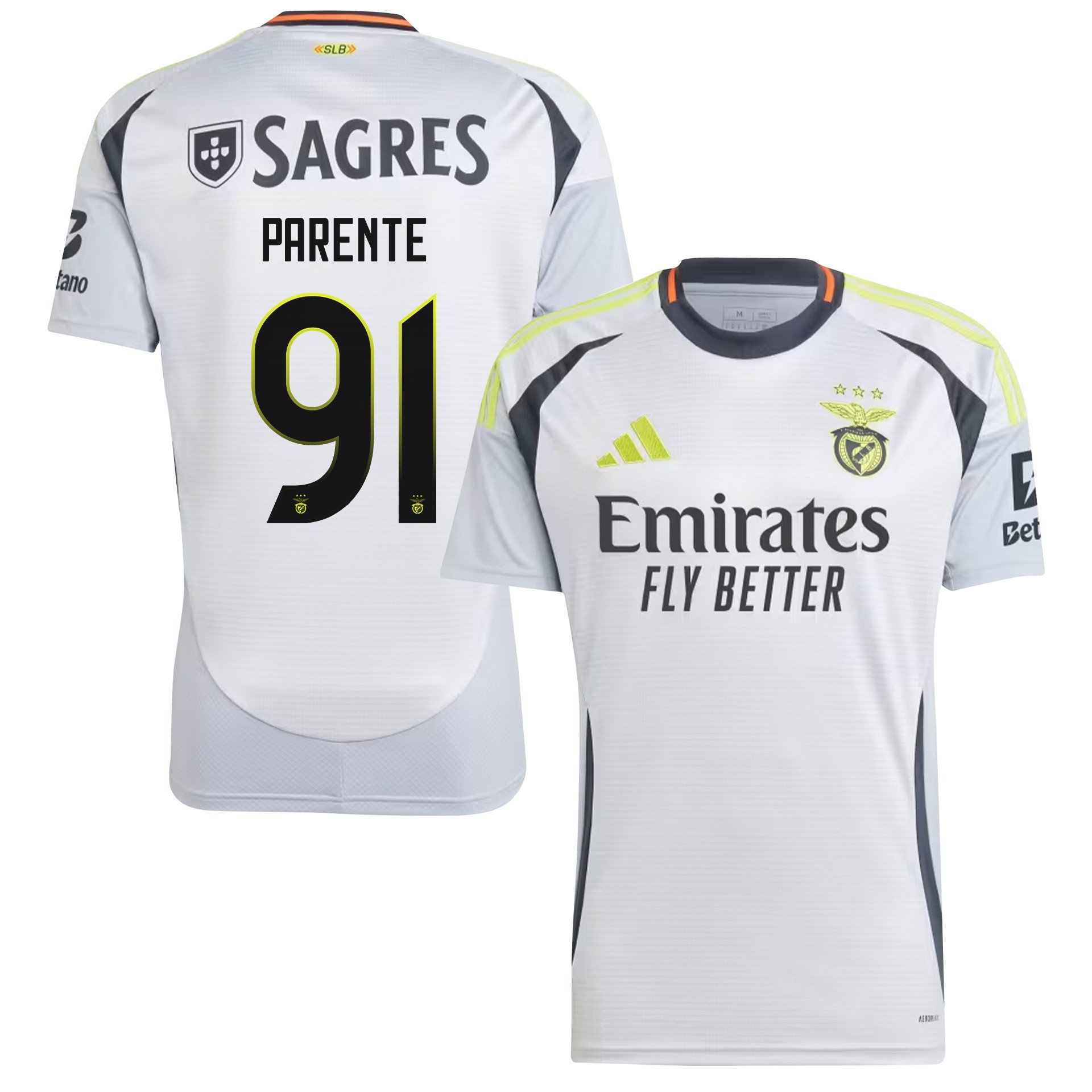 Tiago Parente 91 S.L. Benfica 2024/25 Third Men Jersey - White