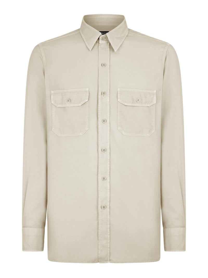 Tom Ford FLUID LIGHT TWILL MILITARY SHIRT