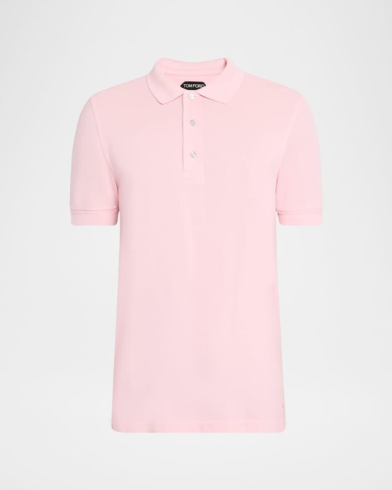 TOM FORD Men's Lyocell Pique Polo Shirt Pale rose