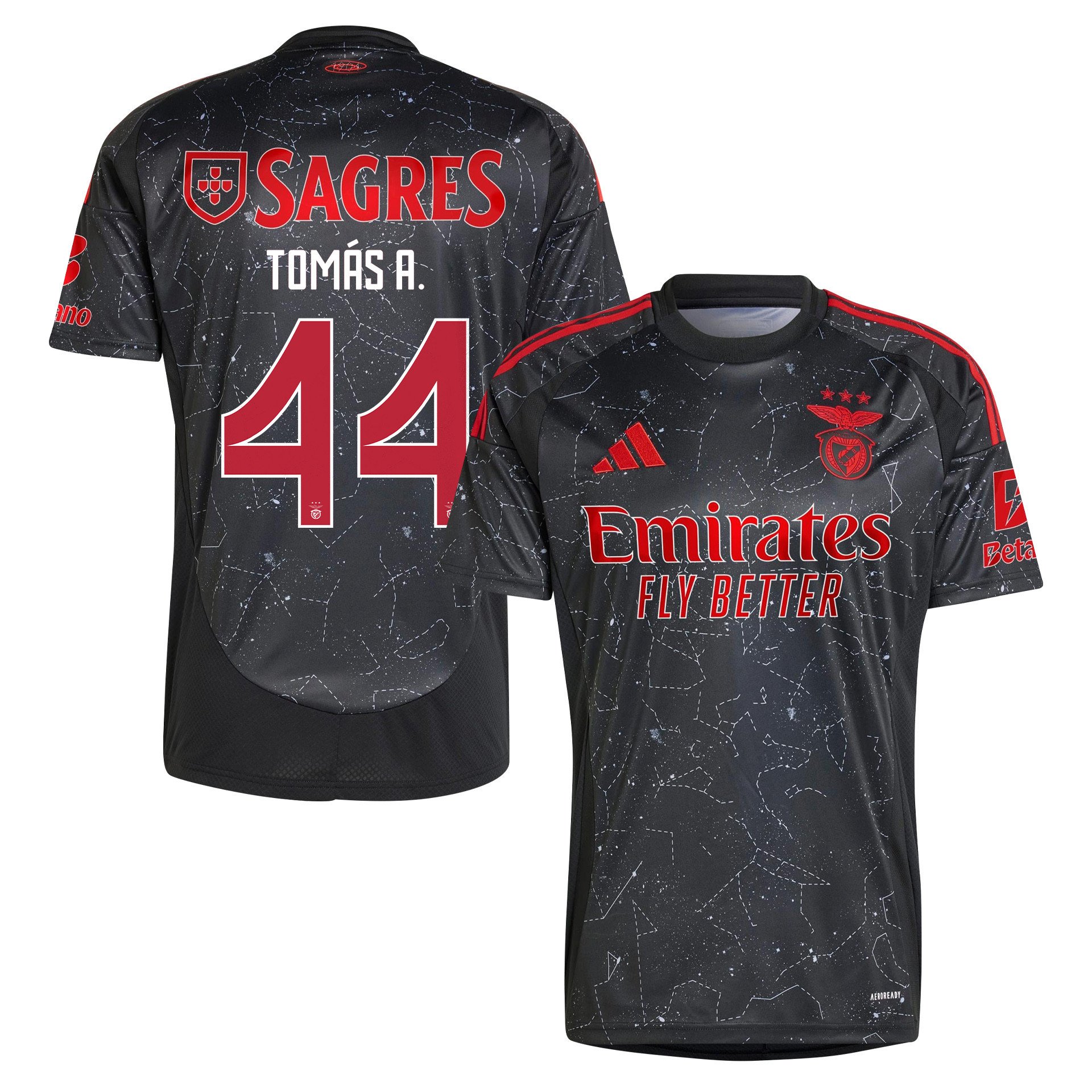 Toms Arajo 44 S.L. Benfica 2024/25 Away Men Jersey - Black