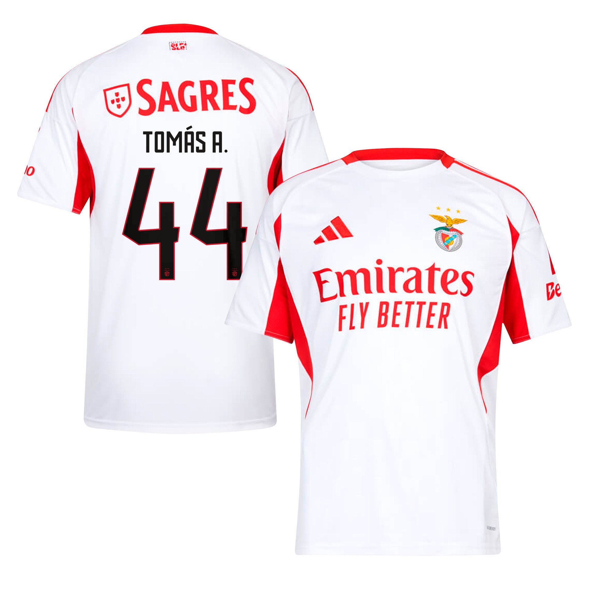 Toms Arajo 44 SL Benfica 2025/26 Away Men Jersey - White