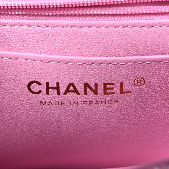 Tweed Quilted Mini Rectangular Flap Pink Navy White - Image 6