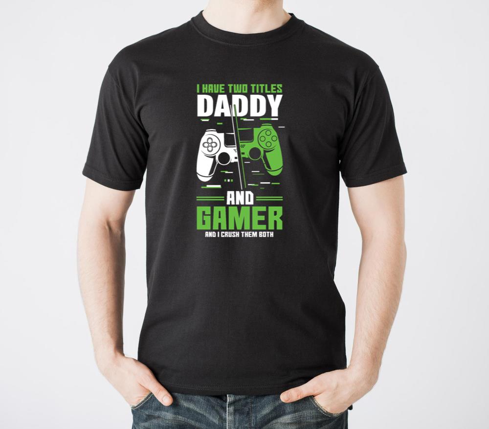 Two Titles Daddy Gamer Video Game Lover Gaming - Unisex Standard T-Shirt