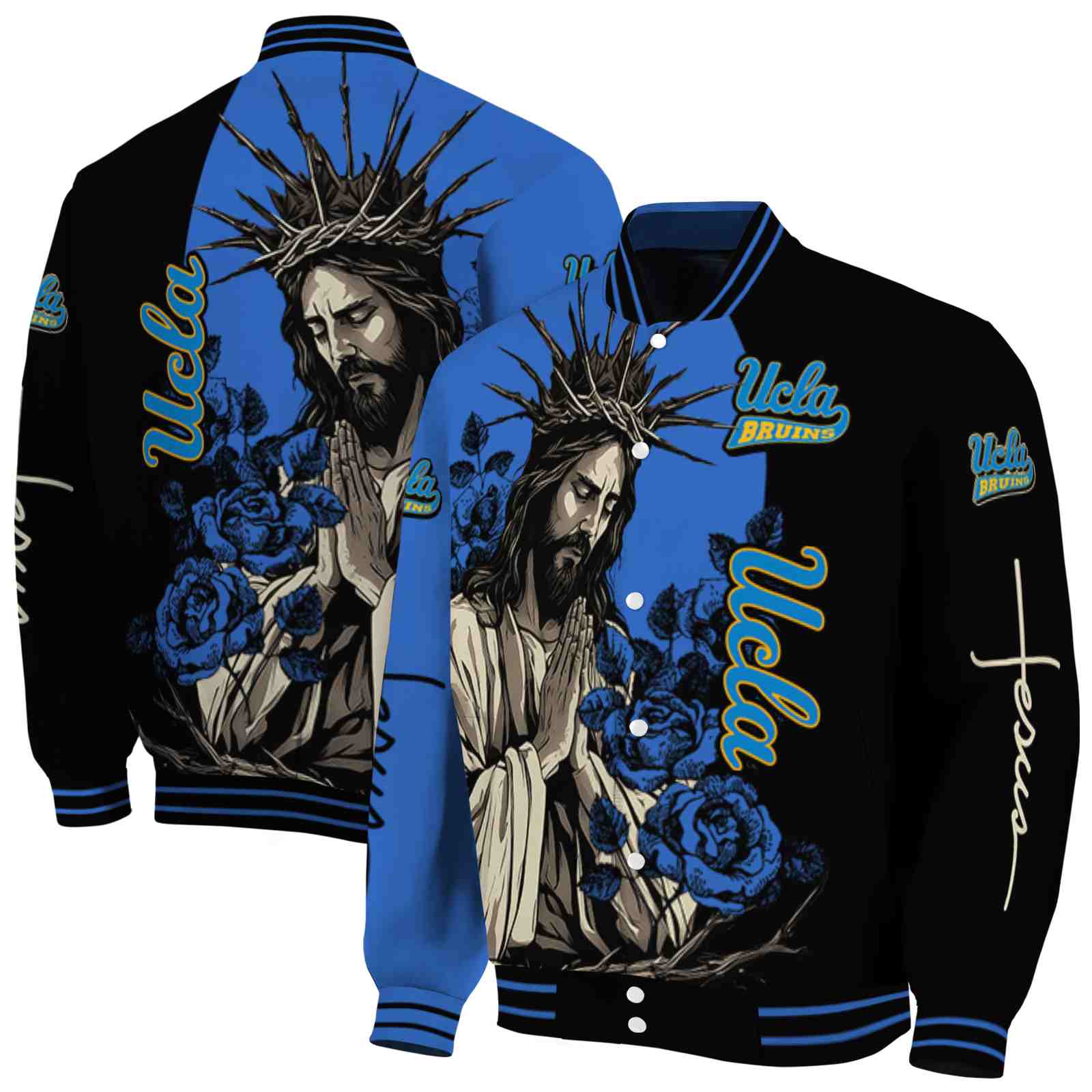 UCLA Bruins NCAA Hands In Prayer Blue Black Jacket Custom Gift For Sport Team Fans 