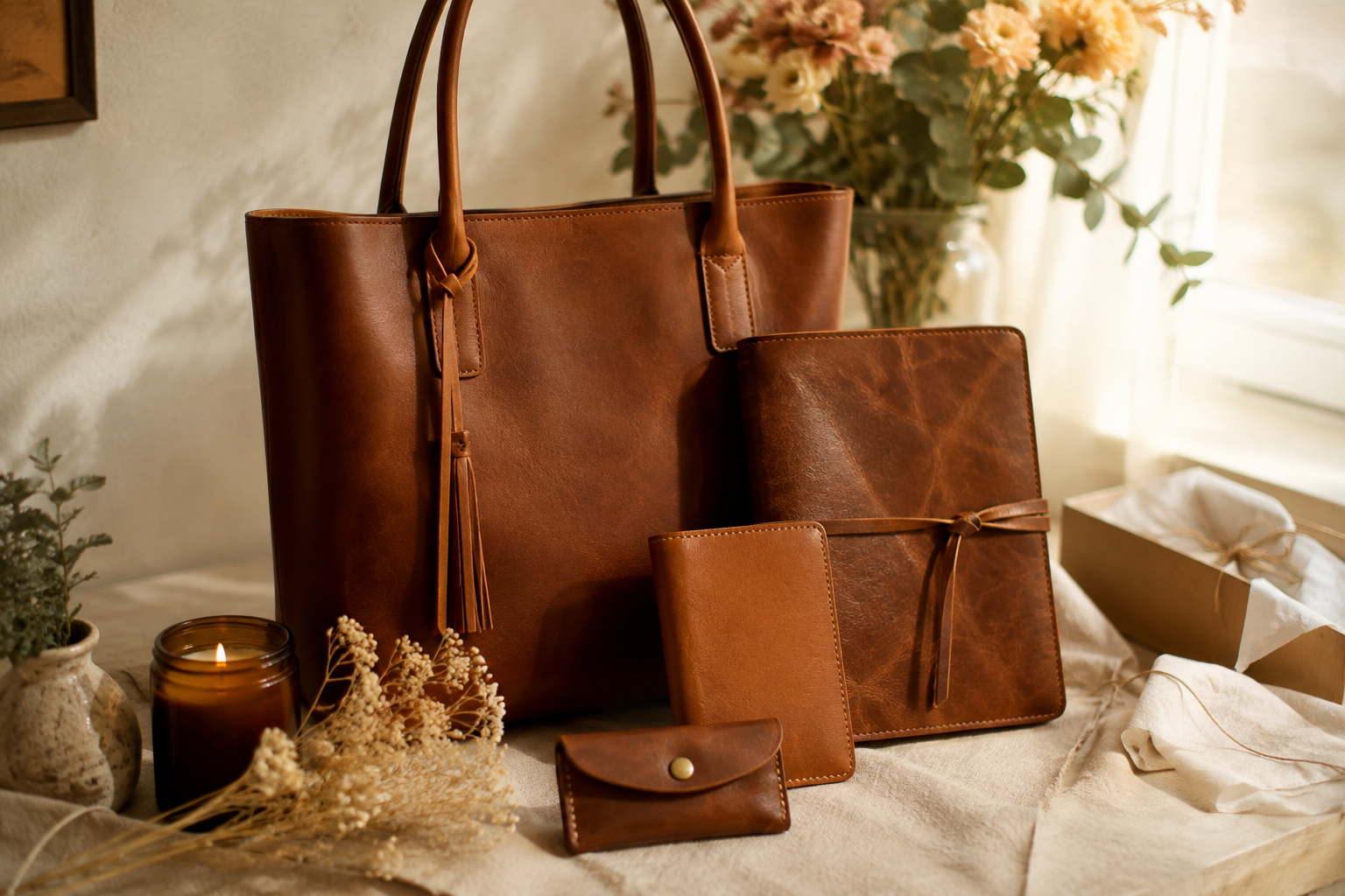 Personalized Full-Grain Leather Accessories