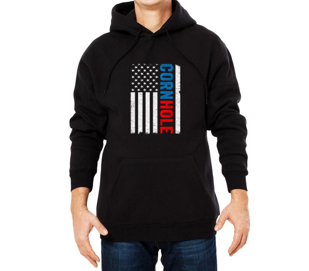Us American Flag Corn Hole Bean Bag Toss Player Co - Unisex Hoodie