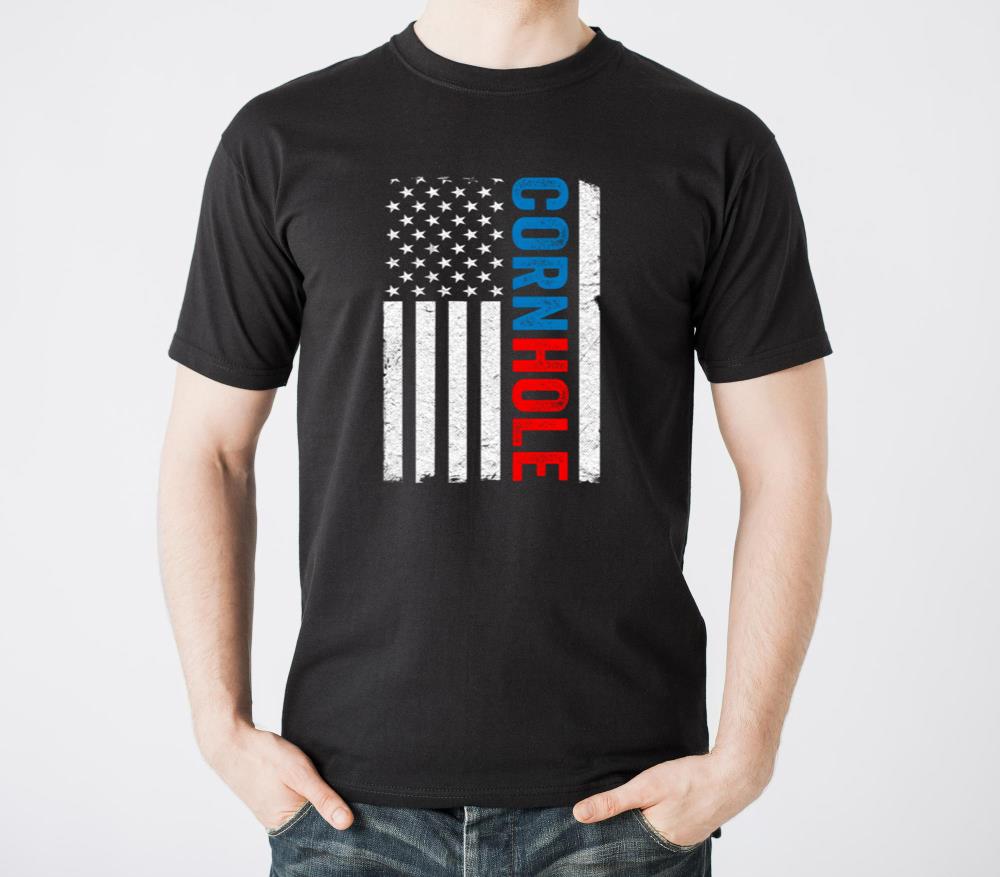Us American Flag Corn Hole Bean Bag Toss Player Co - Unisex Standard T-Shirt