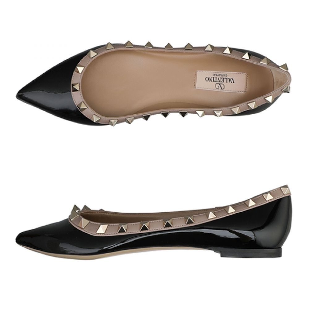 Valentino Ballerina Flat Shoes Black 3W2S0403 VNW N91