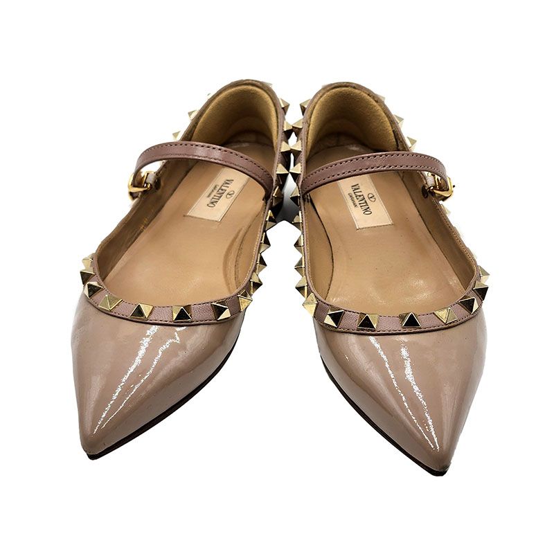Valentino Ballet Flats Beige with Rockstud Details Size 34 RDZ4032