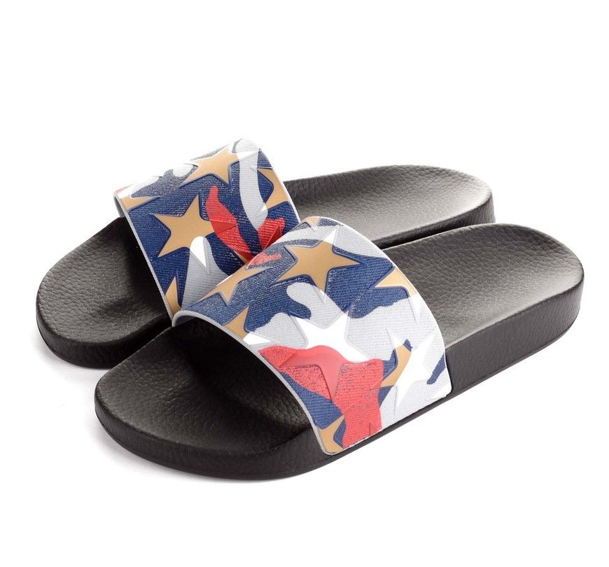Valentino Blue Camo Pattern Slippers 3585159061