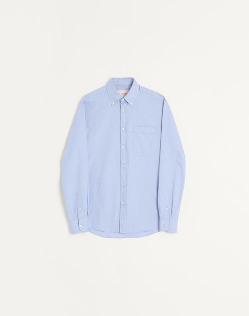 Valentino Garavani Cotton Oxford Shirt With Vlogo Embroidery