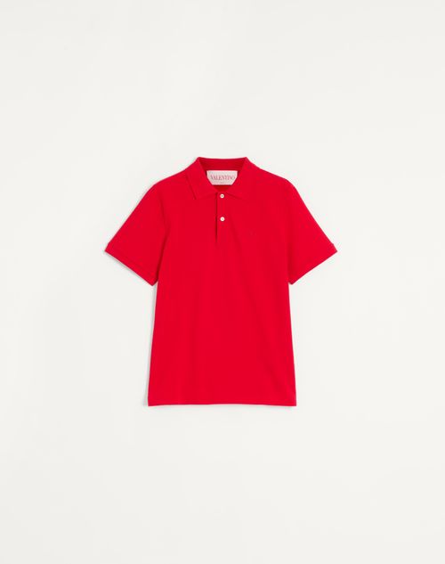 Valentino Garavani Cotton Pique Polo Shirt With Vlogo Embroidery