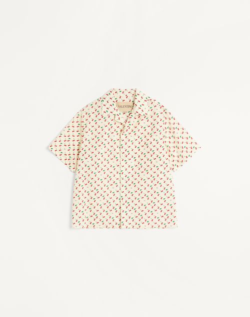 Valentino Garavani Cotton Poplin Bowling Shirt With Cherryfic Print