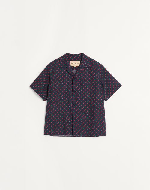 Valentino Garavani Cotton Poplin Bowling Shirt With Cherryfic Print