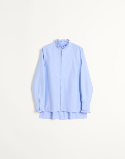 Valentino Garavani Cotton Shirt With Plastron And Ruffles