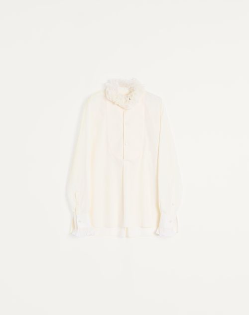 Valentino Garavani Cotton Shirt With Plastron And Ruffles
