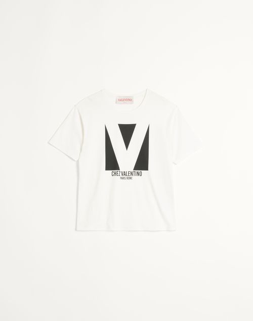 Valentino Garavani Cotton T-Shirt With Chez Valentino Print