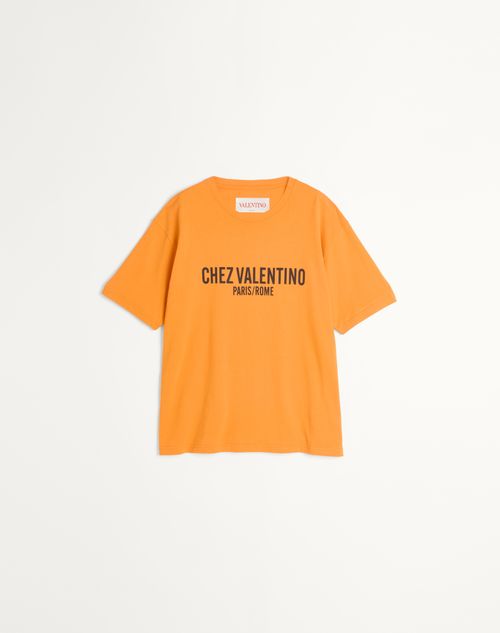 Valentino Garavani Cotton T-Shirt With Chez Valentino Print