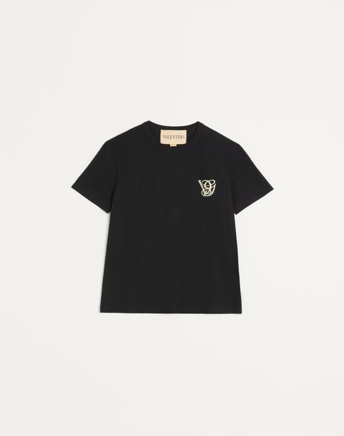 Valentino Garavani Cotton T-Shirt With Vg Patch