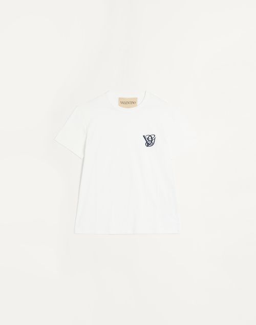 Valentino Garavani Cotton T-Shirt With Vg Patch