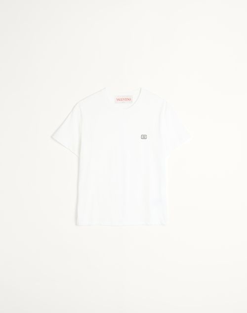 Valentino Garavani Cotton T-Shirt With Vlogo Patch