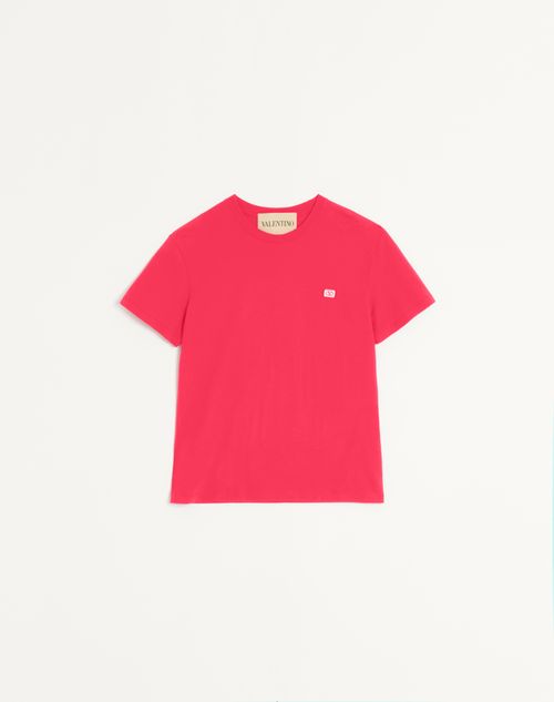 Valentino Garavani Cotton T-Shirt With Vlogo Patch