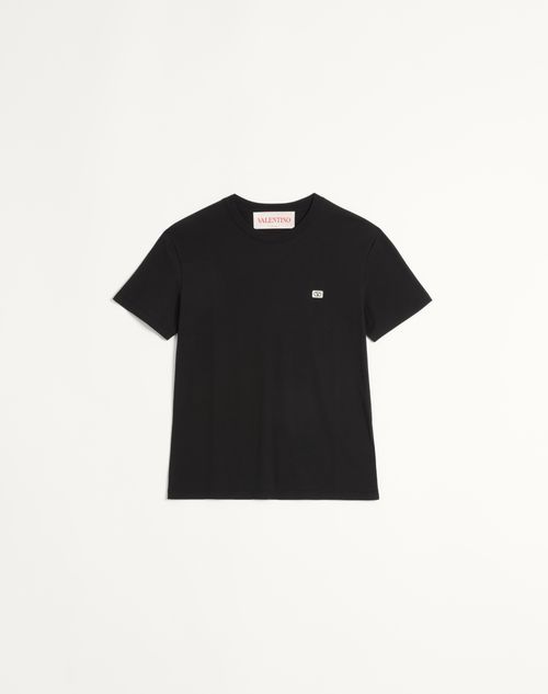 Valentino Garavani Cotton T-Shirt With Vlogo Patch