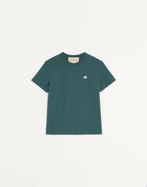 Valentino Garavani Cotton T-Shirt With Vlogo Patch