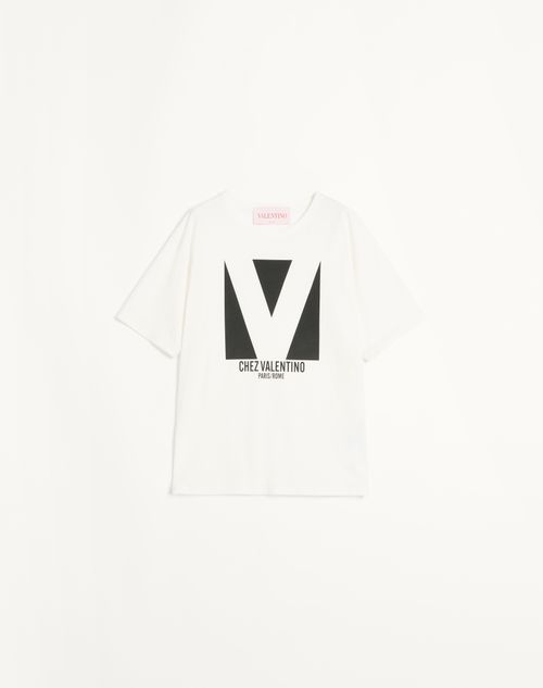 Valentino Garavani Jersey Cotton T-Shirt With Chez Valentino Print