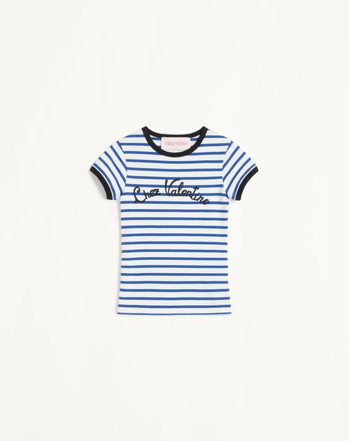 Valentino Garavani Striped Jersey Cotton T-Shirt