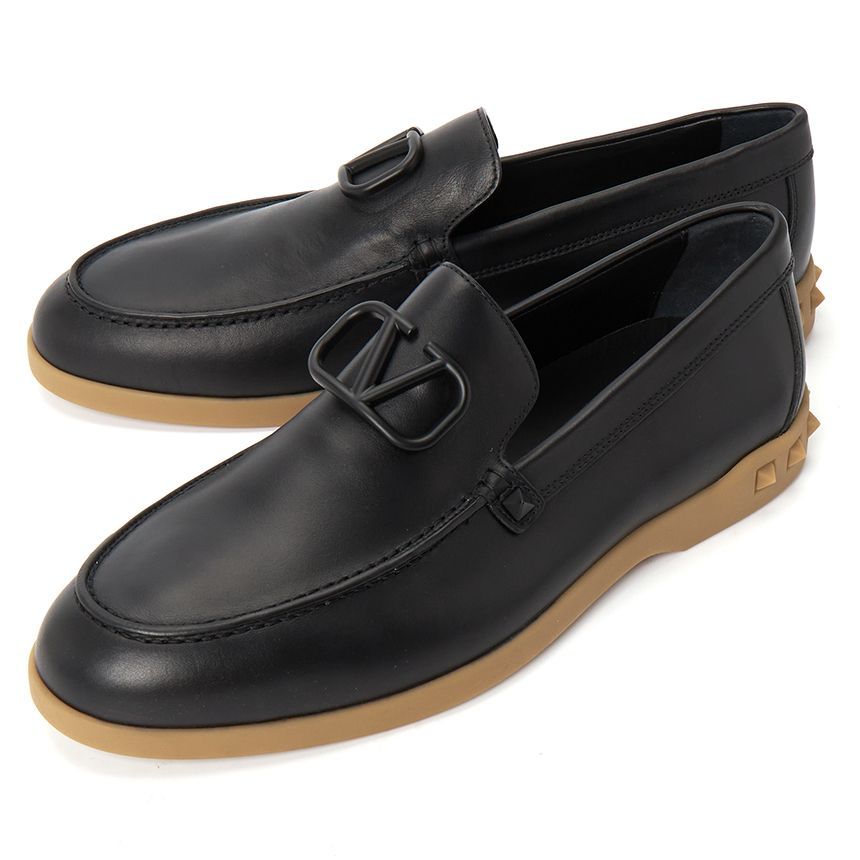 Valentino Men's Loafers with V Logo Signature S0H36ELA 0NO