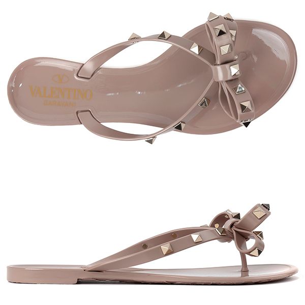 Valentino Powder Pink Ribbon Luxe Flip Flop Sandals S0552 PVS P45 1 00234
