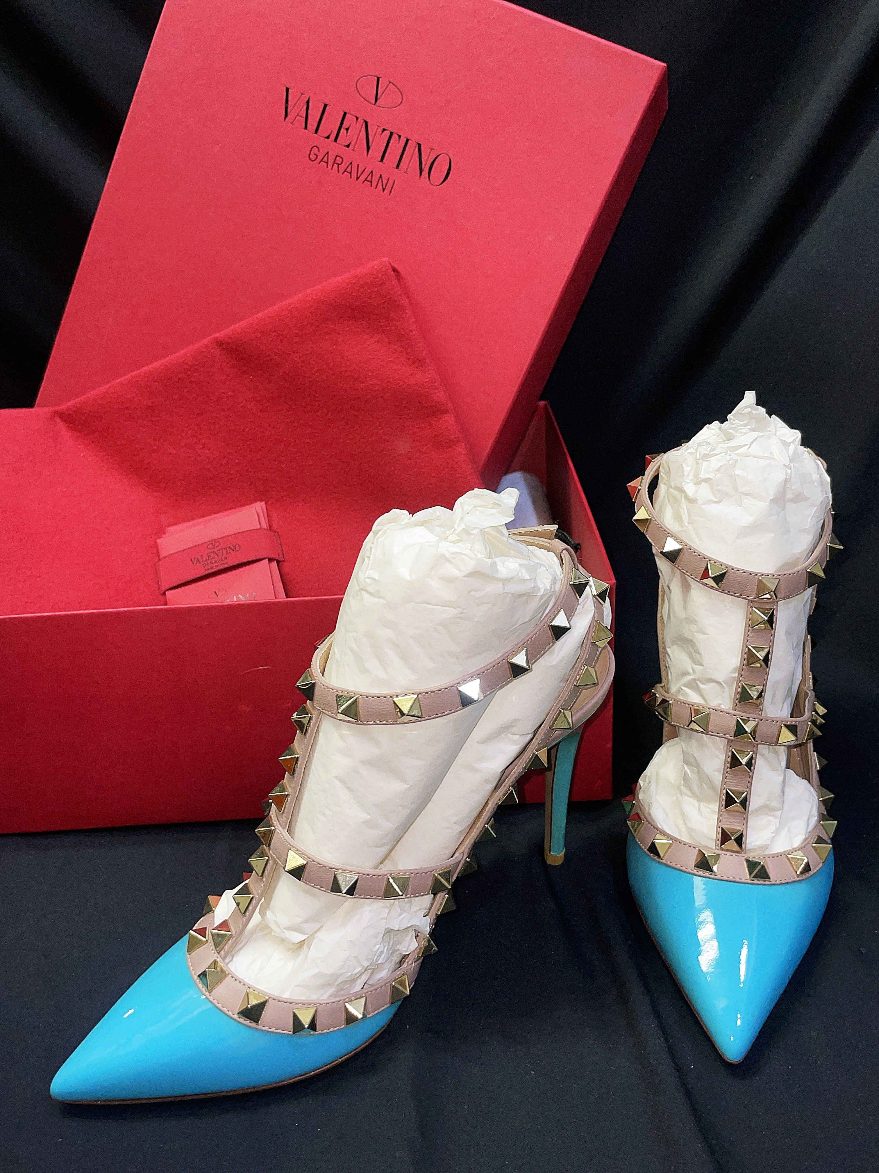 Valentino Sky Blue Loafer Shoes 7429264366