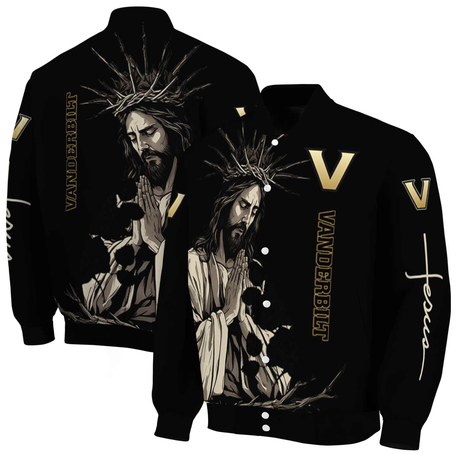 Vanderbilt Commodores NCAA Hands In Prayer Black Jacket Custom Gift For Sport Team Fans 