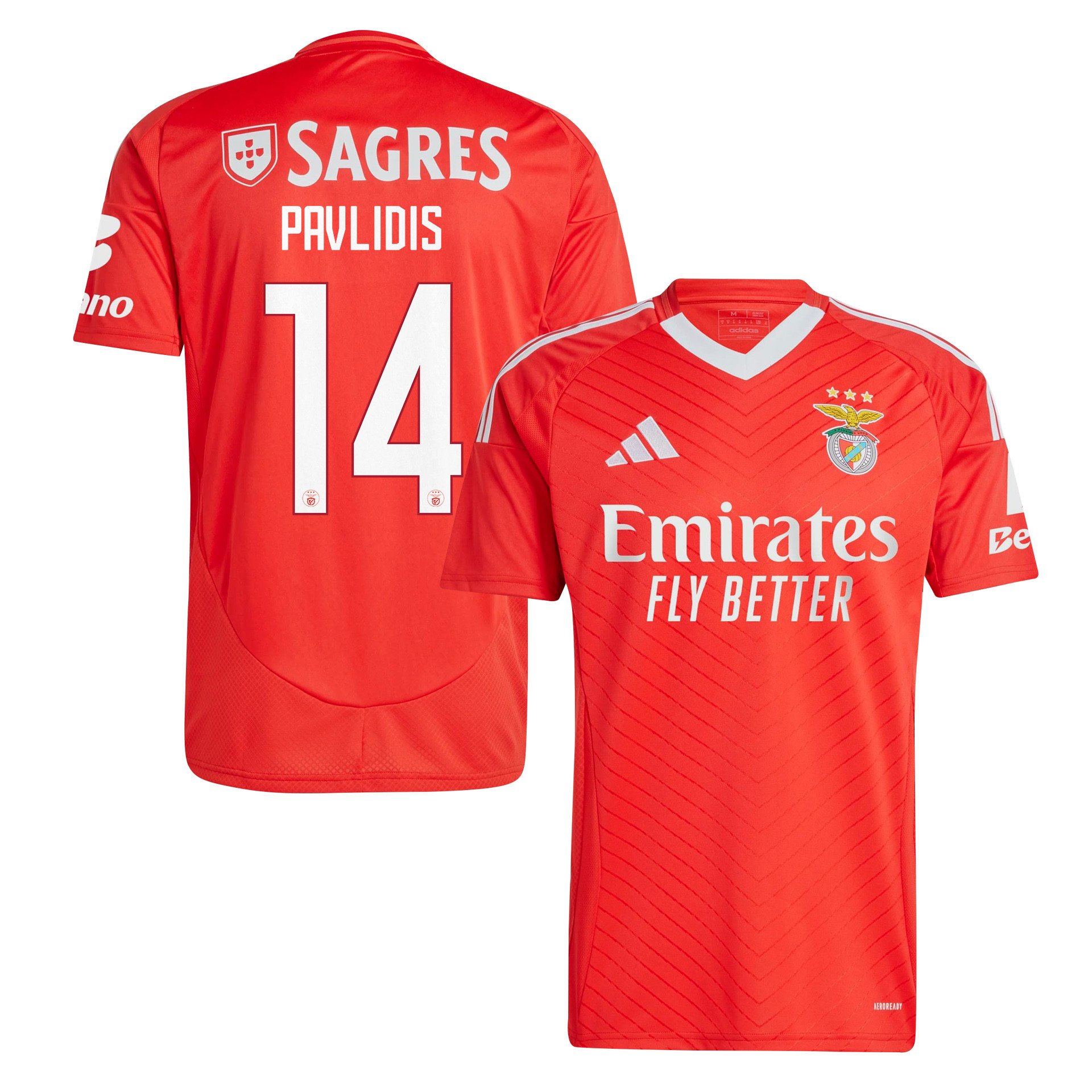 Vangelis Pavlidis 14 S.L. Benfica 2024/25 Home Men Jersey - Red