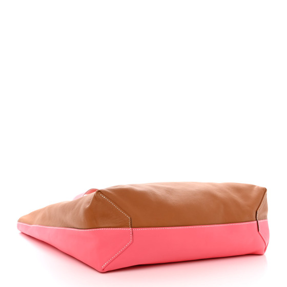 Veau Sikkim Double Sens 36 Reversible Tote Gold Rose Azalee Rouge Casaque Brique - Image 4