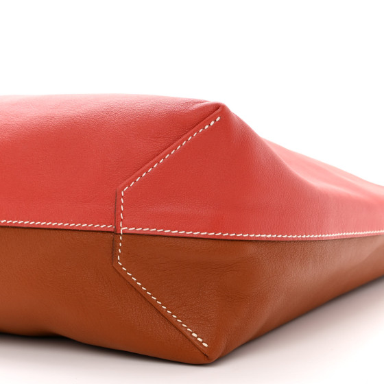 Veau Sikkim Double Sens 36 Reversible Tote Gold Rose Azalee Rouge Casaque Brique - Image 17