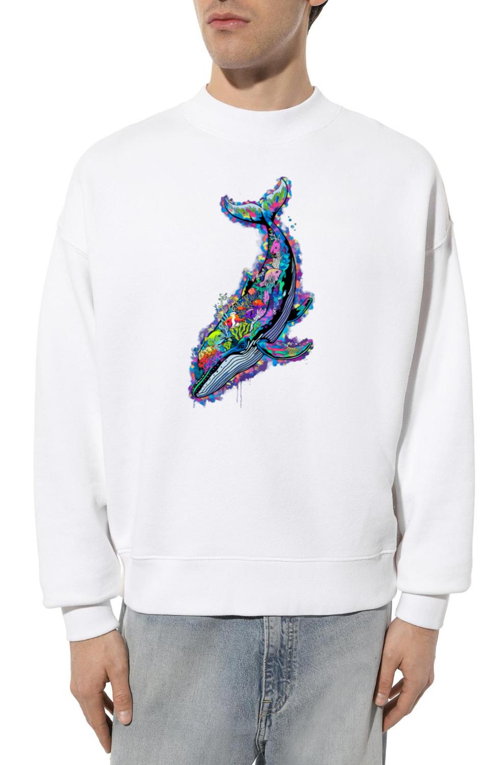 Vibrant Colorful Artistic Shark Design for a_2 - Unisex Sweatshirt