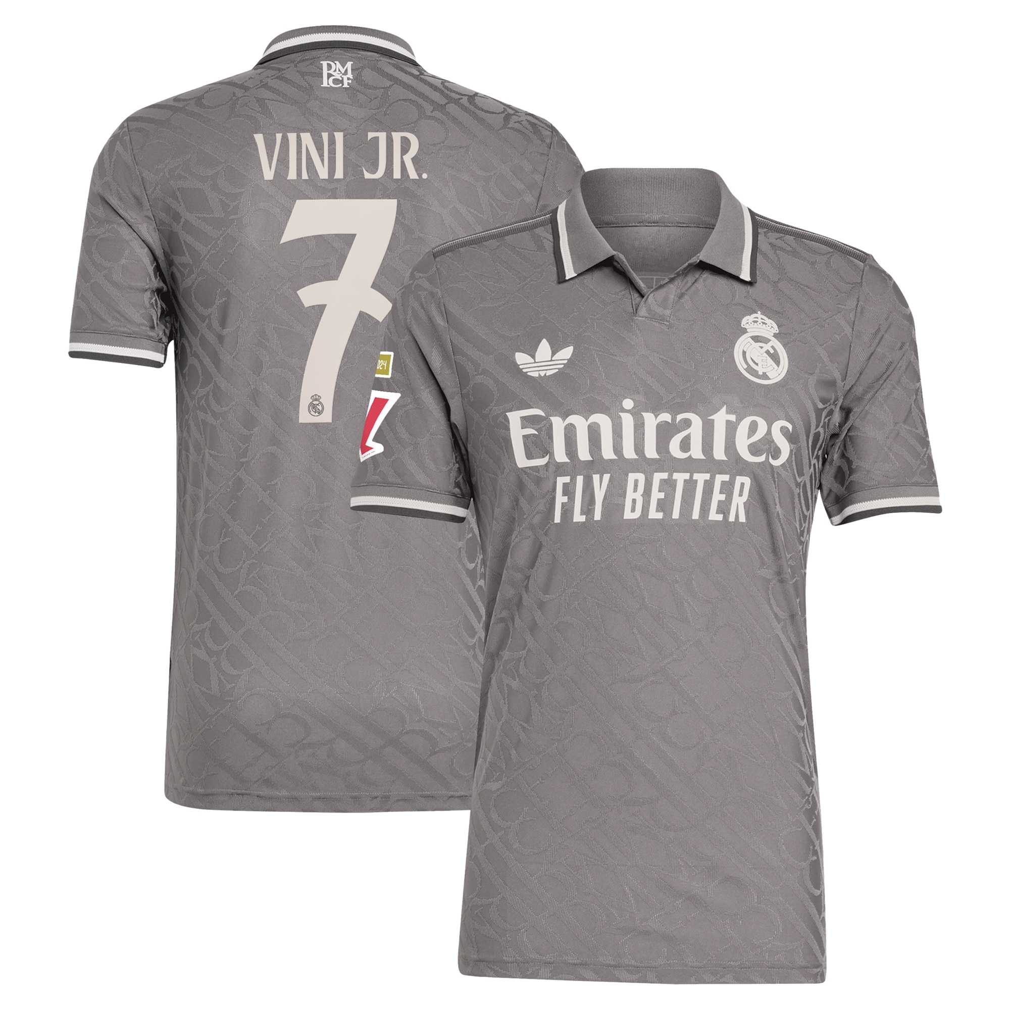 Vini Jr. Real Madrid adidas Originals 2024/25 Third Authentic Player Jersey - Charcoal