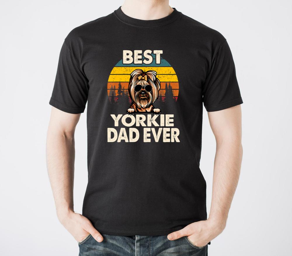 Vintage Best Yorkie Dog Dad Ever Dog Lover - Unisex Standard T-Shirt